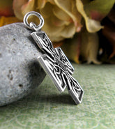 Equal-Armed Cross Pendant With Triquetra Knots